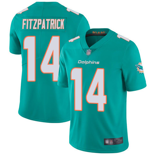 Nike Miami Dolphins 14 Ryan Fitzpatrick Aqua Green Team Color Men Stitched NFL Vapor Untouchable Limited Jersey